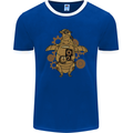 A Steampunk Penguin Mens Ringer T-Shirt FotL Royal Blue/White