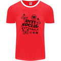 Antisocial Butterfly Mens Ringer T-Shirt Red/White