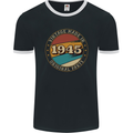 78th Birthday  Vintage Made In 1945 Mens Ringer T-Shirt FotL Black/White