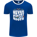Never Forget Your Roots Africa Juneteenth Mens Ringer T-Shirt FotL Royal Blue/White