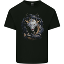 White Japanese Dragon Fantasy Kids T-Shirt Childrens Black