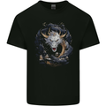 White Japanese Dragon Fantasy Mens Cotton T-Shirt Tee Top Black
