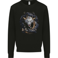 White Japanese Dragon Fantasy Mens Sweatshirt Jumper Black