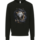 White Japanese Dragon Fantasy Mens Sweatshirt Jumper Black