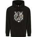 White Siberian Tiger Childrens Kids Hoodie Black