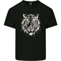 White Siberian Tiger Mens Cotton T-Shirt Tee Top Black