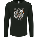 White Siberian Tiger Mens Long Sleeve T-Shirt Black