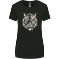 White Siberian Tiger Womens Wider Cut T-Shirt Black