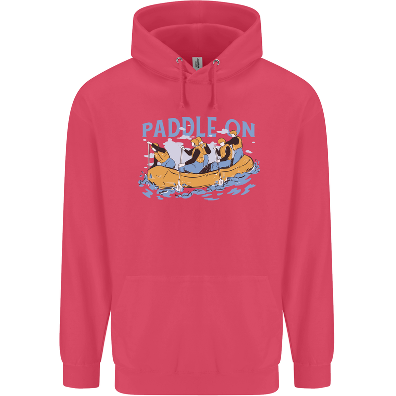White Water Rafting Paddle On Whitewater Childrens Kids Hoodie Heliconia
