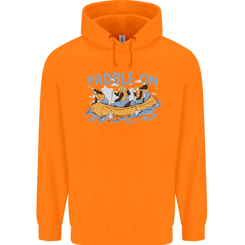White Water Rafting Paddle On Whitewater Childrens Kids Hoodie Orange