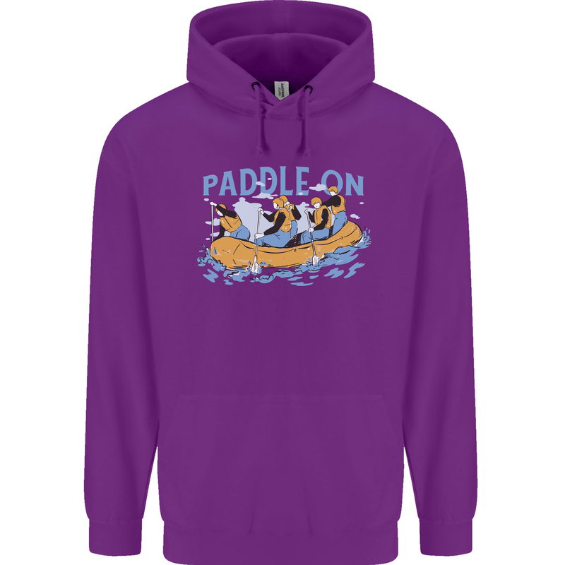 White Water Rafting Paddle On Whitewater Childrens Kids Hoodie Purple