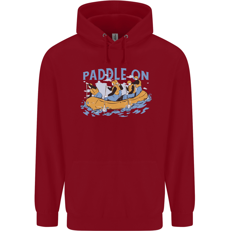 White Water Rafting Paddle On Whitewater Childrens Kids Hoodie Red