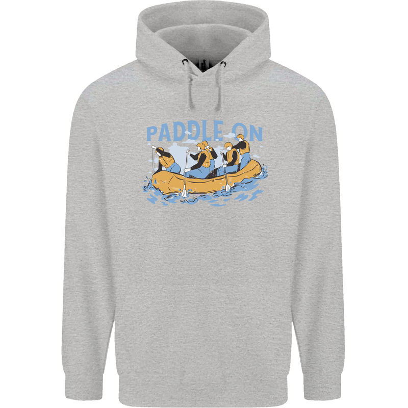 White Water Rafting Paddle On Whitewater Childrens Kids Hoodie Sports Grey