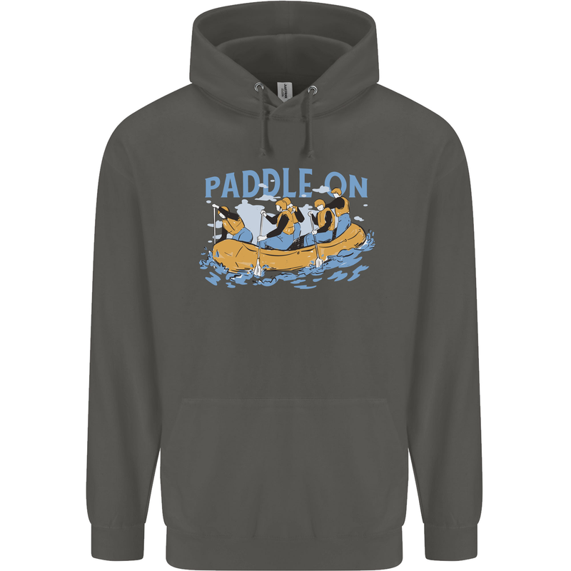 White Water Rafting Paddle On Whitewater Childrens Kids Hoodie Storm Grey