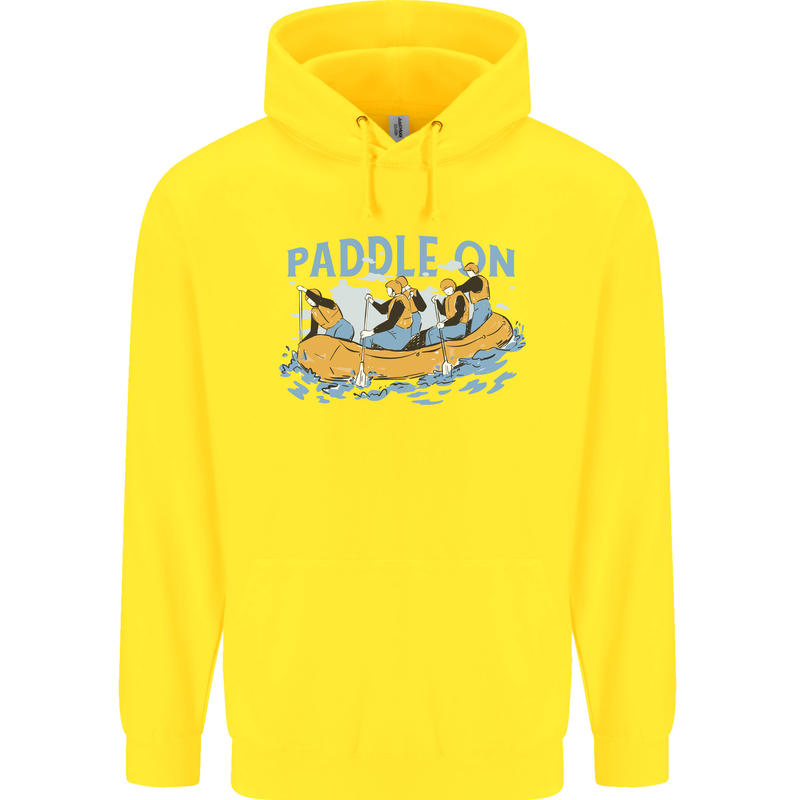 White Water Rafting Paddle On Whitewater Childrens Kids Hoodie Yellow