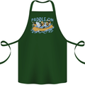 White Water Rafting Paddle On Whitewater Cotton Apron 100% Organic Forest Green