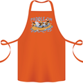 White Water Rafting Paddle On Whitewater Cotton Apron 100% Organic Orange