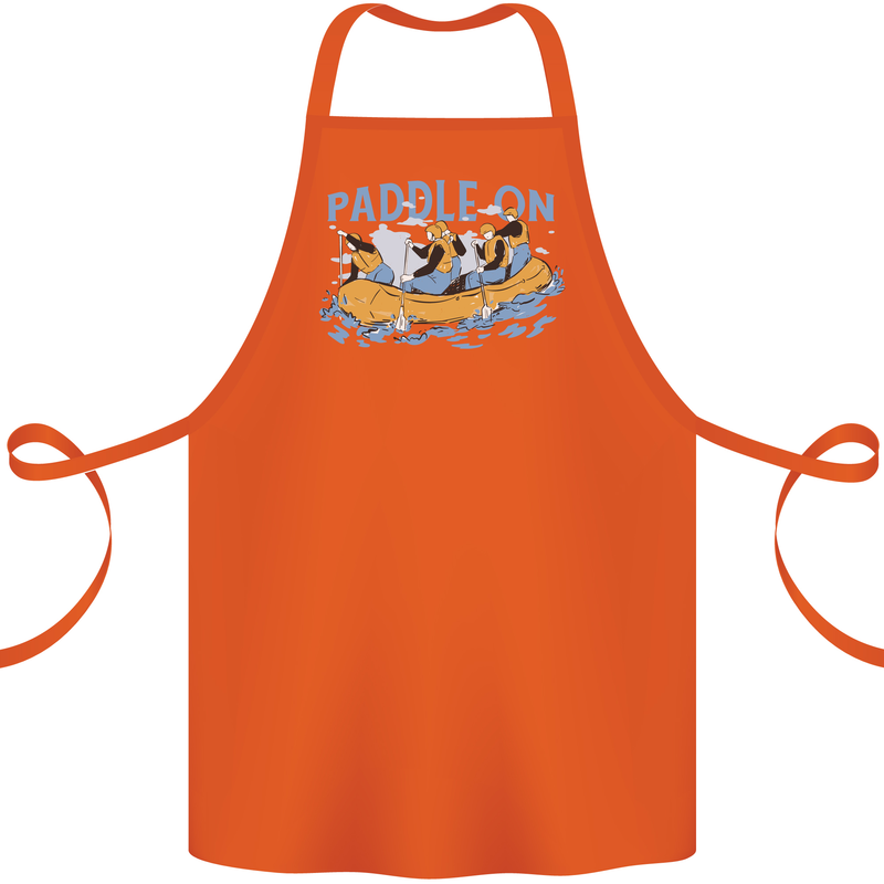 White Water Rafting Paddle On Whitewater Cotton Apron 100% Organic Orange