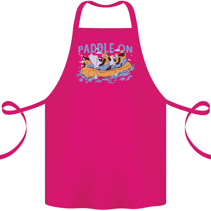 White Water Rafting Paddle On Whitewater Cotton Apron 100% Organic Pink