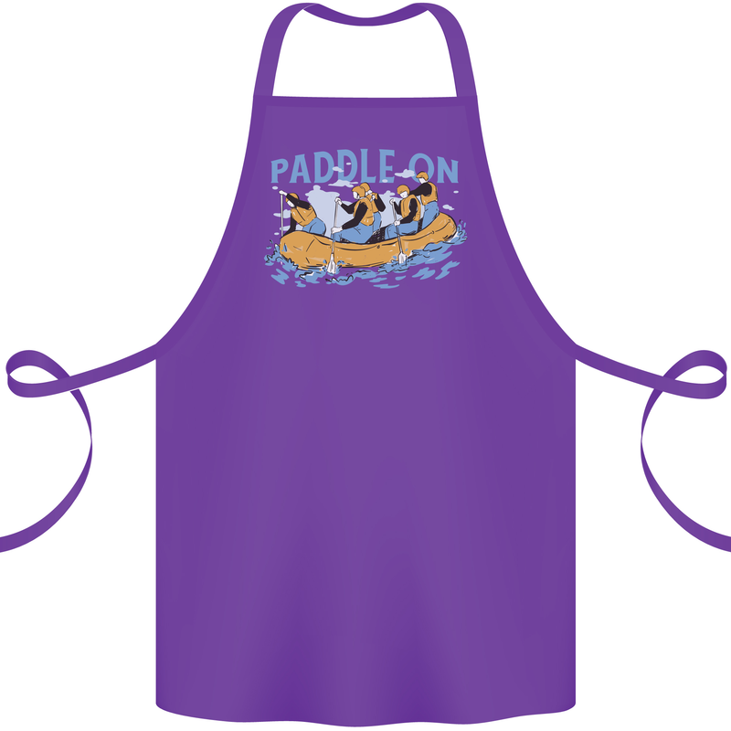 White Water Rafting Paddle On Whitewater Cotton Apron 100% Organic Purple