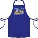 White Water Rafting Paddle On Whitewater Cotton Apron 100% Organic Royal Blue