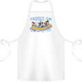 White Water Rafting Paddle On Whitewater Cotton Apron 100% Organic White