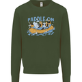 White Water Rafting Paddle On Whitewater Kids Sweatshirt Jumper Forest Green