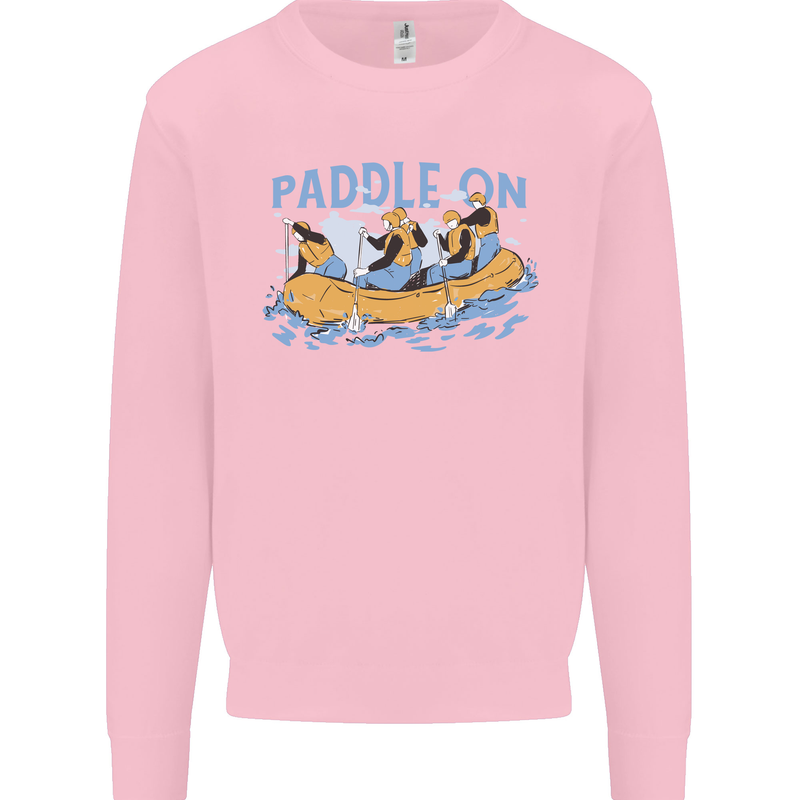 White Water Rafting Paddle On Whitewater Kids Sweatshirt Jumper Light Pink