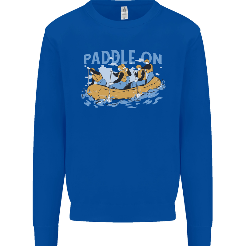 White Water Rafting Paddle On Whitewater Kids Sweatshirt Jumper Royal Blue
