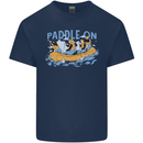 White Water Rafting Paddle On Whitewater Kids T-Shirt Childrens Navy Blue