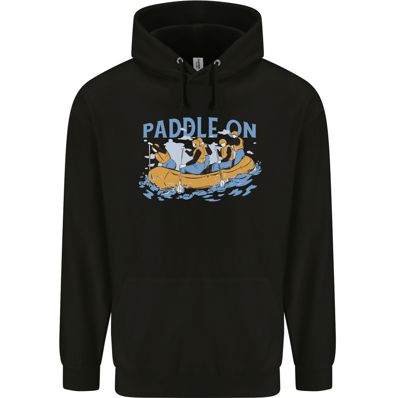 White Water Rafting Paddle On Whitewater Mens 80% Cotton Hoodie Black