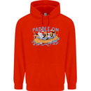 White Water Rafting Paddle On Whitewater Mens 80% Cotton Hoodie Bright Red