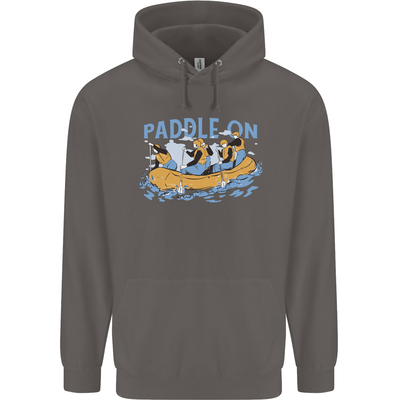 White Water Rafting Paddle On Whitewater Mens 80% Cotton Hoodie Charcoal