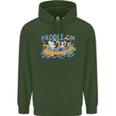 White Water Rafting Paddle On Whitewater Mens 80% Cotton Hoodie Forest Green