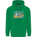 White Water Rafting Paddle On Whitewater Mens 80% Cotton Hoodie Irish Green