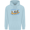 White Water Rafting Paddle On Whitewater Mens 80% Cotton Hoodie Light Blue