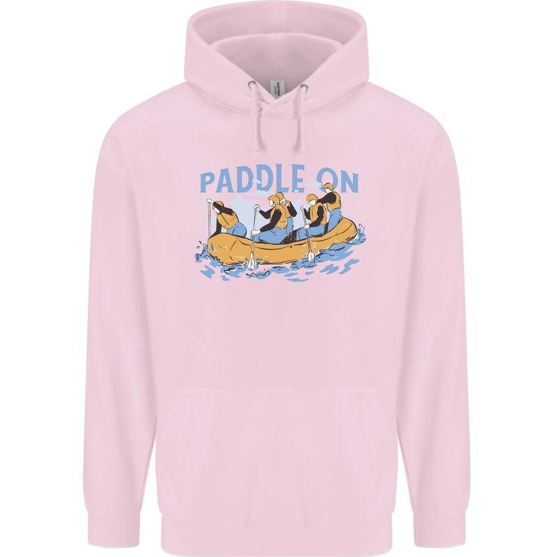 White Water Rafting Paddle On Whitewater Mens 80% Cotton Hoodie Light Pink