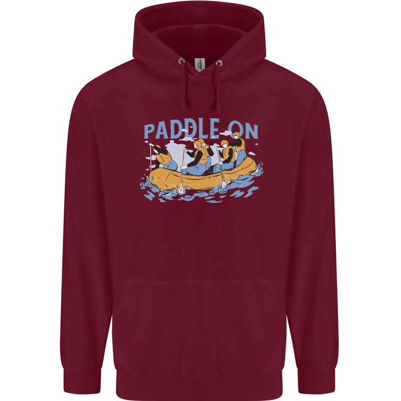 White Water Rafting Paddle On Whitewater Mens 80% Cotton Hoodie Maroon