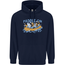 White Water Rafting Paddle On Whitewater Mens 80% Cotton Hoodie Navy Blue