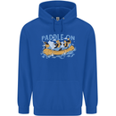 White Water Rafting Paddle On Whitewater Mens 80% Cotton Hoodie Royal Blue