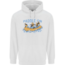 White Water Rafting Paddle On Whitewater Mens 80% Cotton Hoodie White