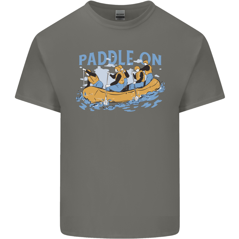 White Water Rafting Paddle On Whitewater Mens Cotton T-Shirt Tee Top Charcoal