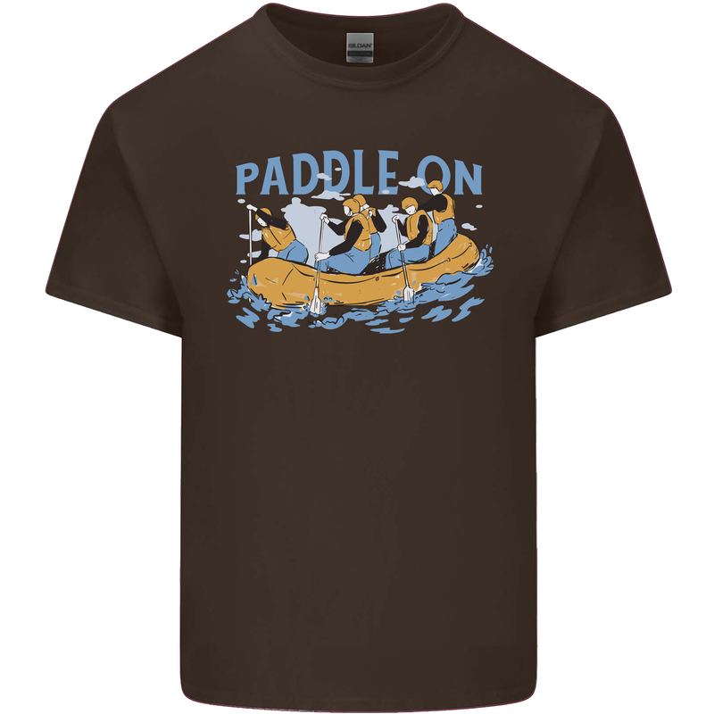 White Water Rafting Paddle On Whitewater Mens Cotton T-Shirt Tee Top Dark Chocolate