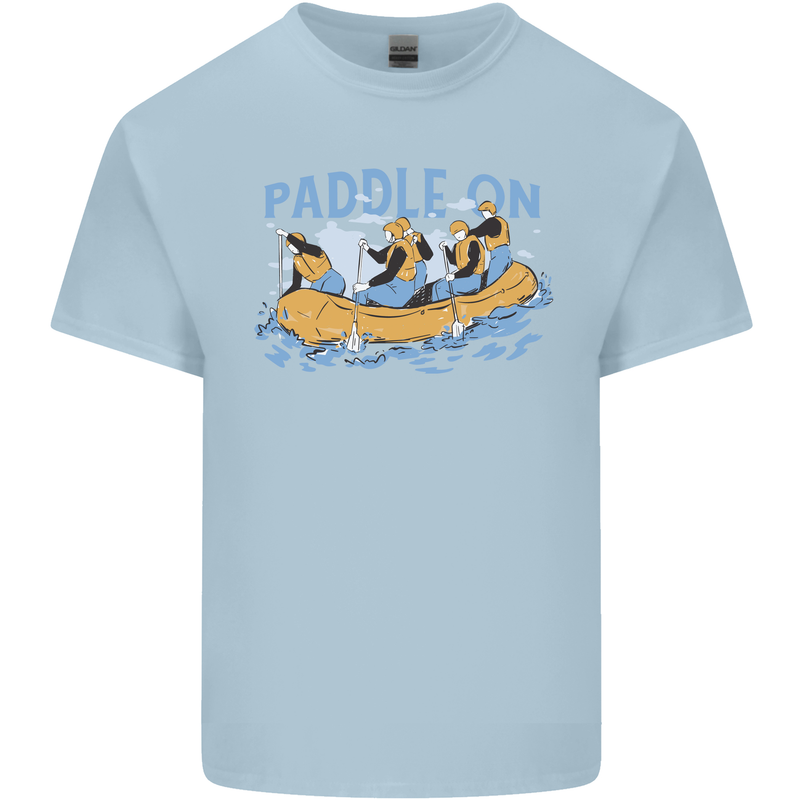 White Water Rafting Paddle On Whitewater Mens Cotton T-Shirt Tee Top Light Blue