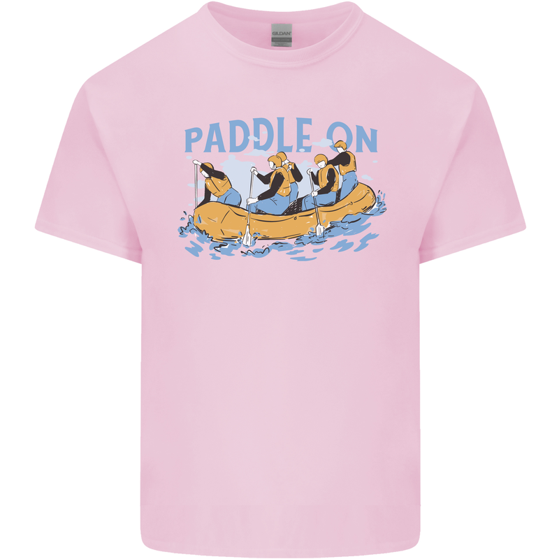 White Water Rafting Paddle On Whitewater Mens Cotton T-Shirt Tee Top Light Pink