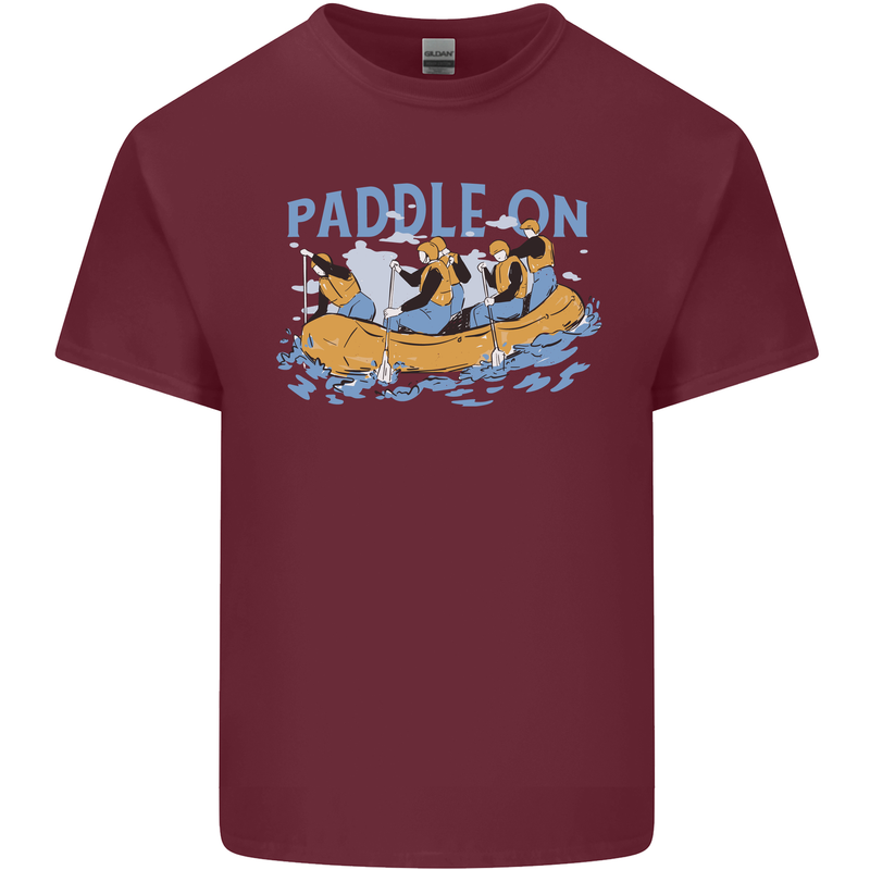 White Water Rafting Paddle On Whitewater Mens Cotton T-Shirt Tee Top Maroon