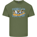 White Water Rafting Paddle On Whitewater Mens Cotton T-Shirt Tee Top Military Green