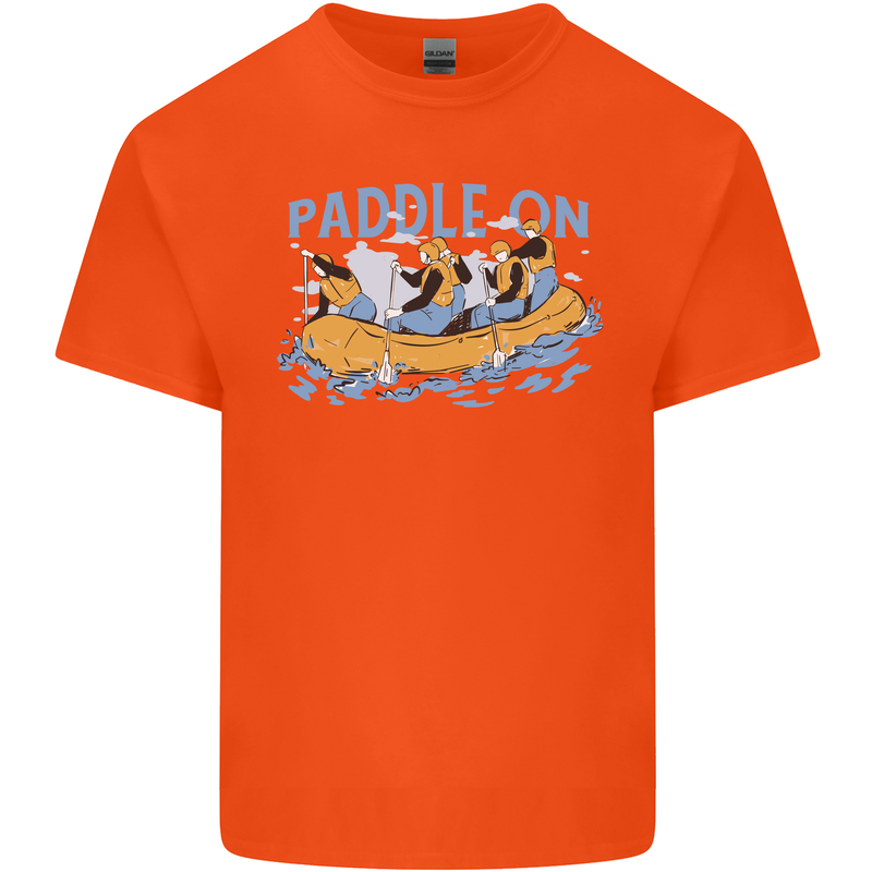 White Water Rafting Paddle On Whitewater Mens Cotton T-Shirt Tee Top Orange