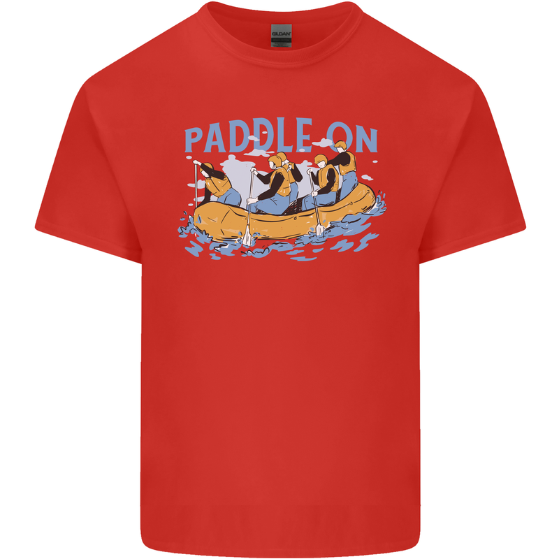 White Water Rafting Paddle On Whitewater Mens Cotton T-Shirt Tee Top Red