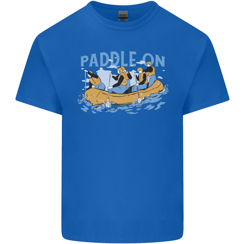 White Water Rafting Paddle On Whitewater Mens Cotton T-Shirt Tee Top Royal Blue